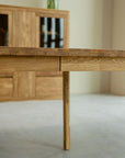 Table de salle à manger rectangulaire extensible en chêne BALDER jusqu'à 5 m | VESKOR