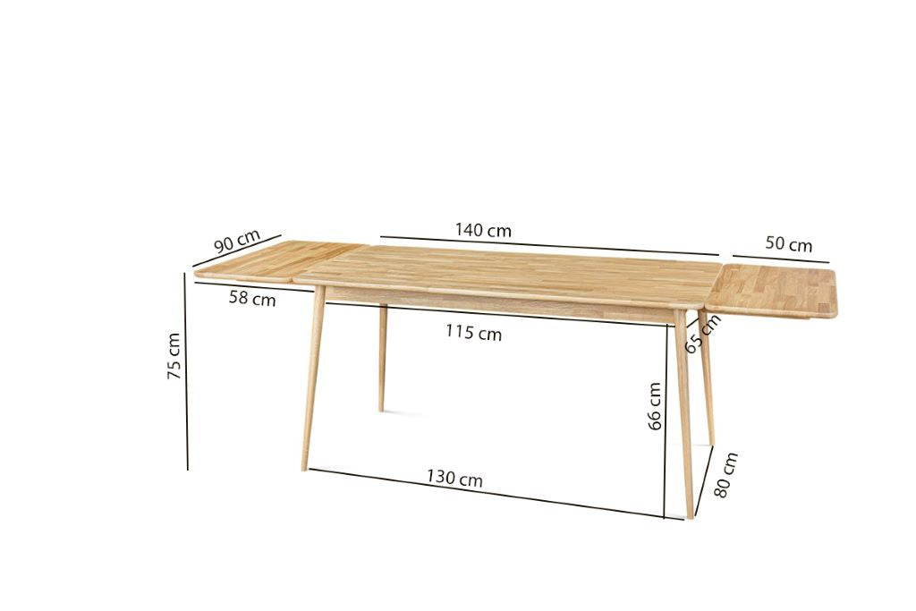 Table de salle à manger à rallonge en chêne massif MALMO 2 | VESKOR