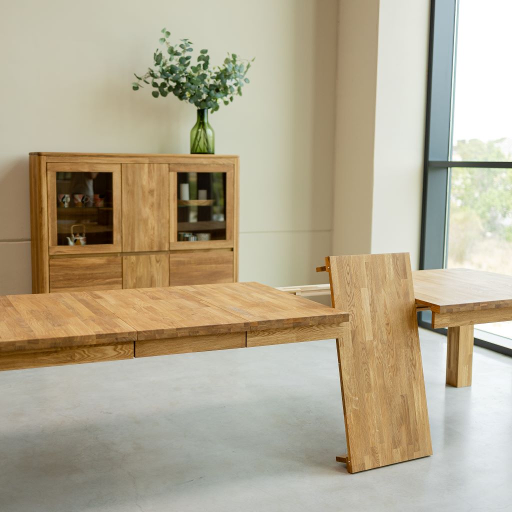 Table de salle à manger rectangulaire extensible en chêne BALDER jusqu'à 5 m | VESKOR