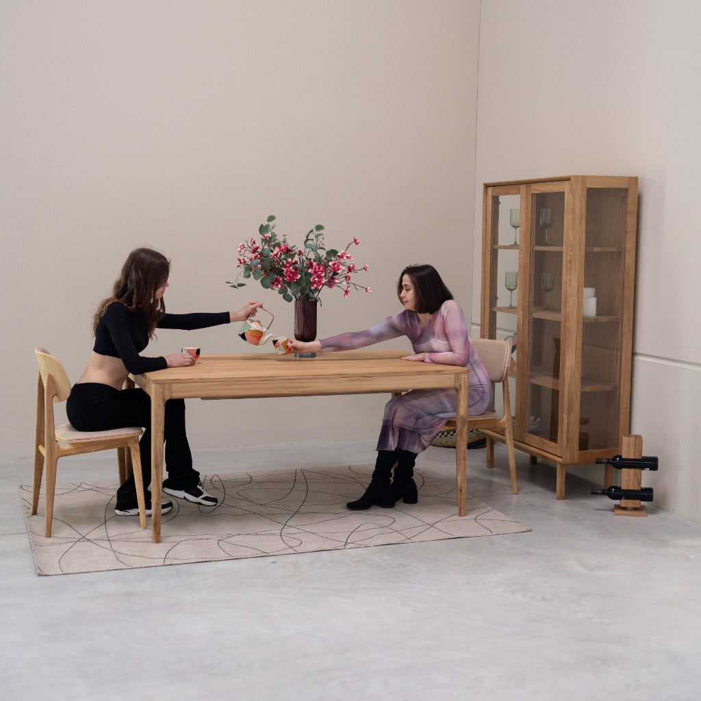 Table de salle à manger à rallonge en chêne massif BERGAMO | VESKOR