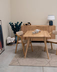Table de salle à manger fixe en bois massif SUÈDE | VESKOR