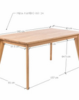 Table de salle à manger à rallonge en bois massif hêtre ou chêne KAMBIO 2 | KARPIS