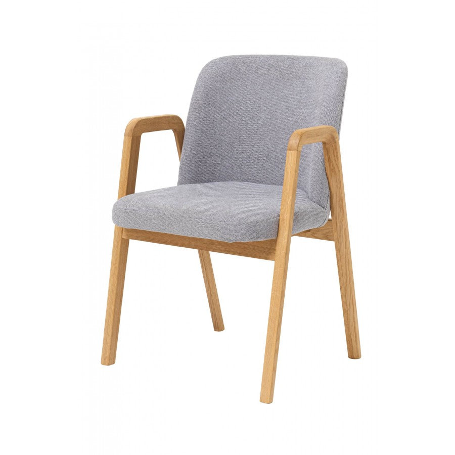 Lot de 2 ou 4 chaises de salle à manger Chill, structure en chêne massif, rembourrées | VESKOR